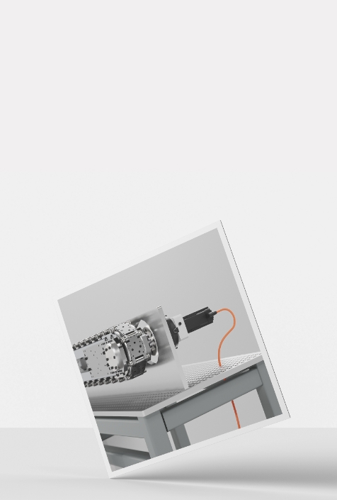 Technical rendering of the modular LS Link Compact with drive and linear conveyor section.